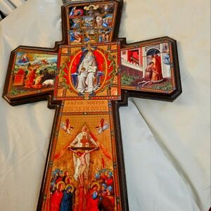 Hand crafted wood cross from Italy